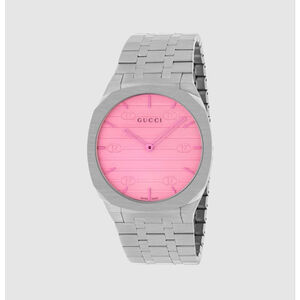 Gucci 25H Pink Silver Watch YA163410 Women's One Size